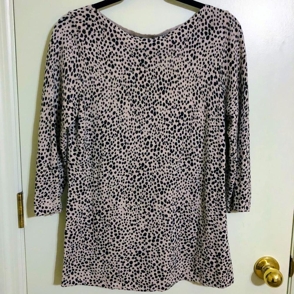 J. Jill Animal Print Sweater 3/4 Length Sleeves Size XS